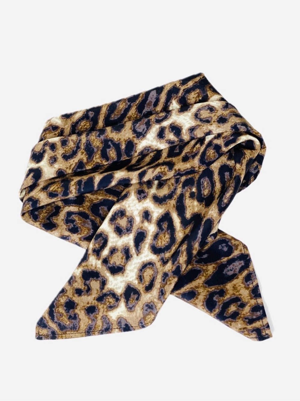 NWT SILKLETTE Animal Print 100% Fine Silk Kerchief Scarf CREAM/BROWN/BLACK - Picture 6 of 7